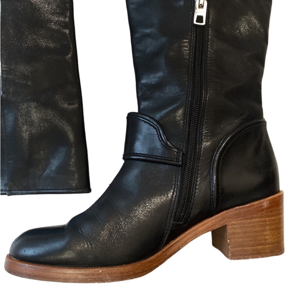 Coach Cecelia Soft Shine leather calf boots in Black Size 6 - Picture 10 of 16